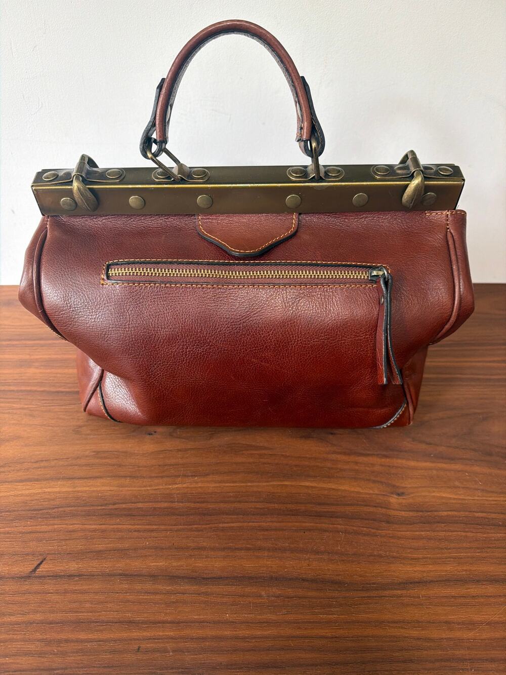 IL DUCA Vintage Leather Doctor's Bag Top Handle Brown